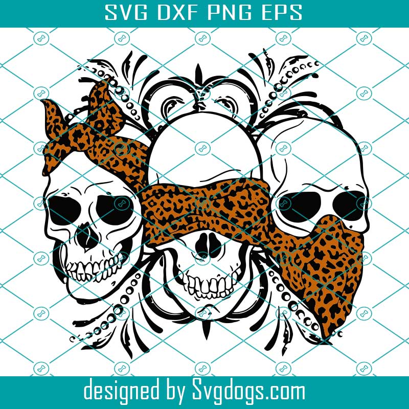 Download Three Skull No Speak No Hear No See Leopard SVG,svg, Three ...