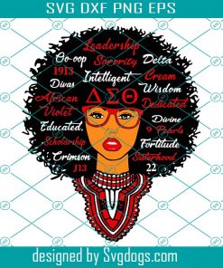 Delta Sigma Theta Sorority svg, Afro Woman Glasses svg, Black Woman svg, Greek Letters, Afro Woman Glasses Svg