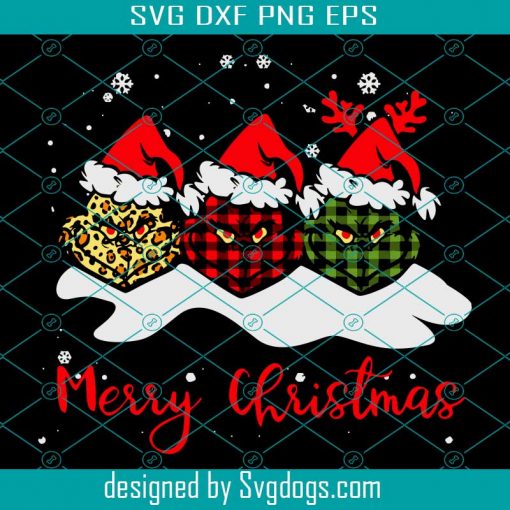 Triple Grinches Merry Christmas Svg, Christmas Svg, Grinch Svg, Grinch Head Svg, Merry Christmas Svg