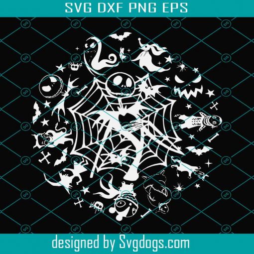 Nightmare Before Christmas Mandala Svg, jack skellington svg, jack and sally svg, Nightmare svg