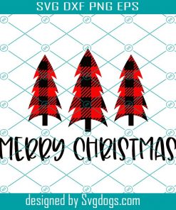 Merry Christmas Svg, Christmas Tree SVG,  Buffalo Plaid Svg,  Christmas Svg, Plaid Tree SVG