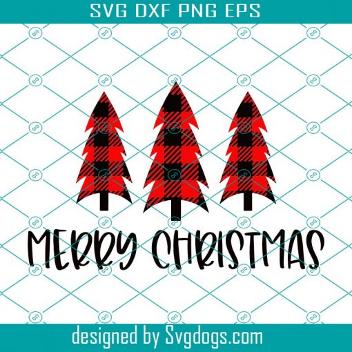 Merry Christmas Svg, Christmas Tree SVG,  Buffalo Plaid Svg,  Christmas Svg, Plaid Tree SVG