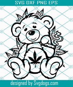 Teddy Bear Smoking Joint Svg, Stoned Bear Svg, Smoking Weed Svg, Smoking Cannabis Svg