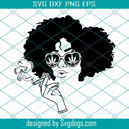 Afro Girl Smoking Joint Svg, Rasta Girl Smoking , Smoking Marijuana , Smoking Cannabis Svg, Afro Girl Smoking weed Svg