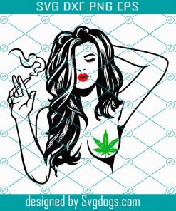Sexy girl Smoking Weed Svg, Girl Smoking Joint Svg , Smoking Cannabis Svg , Girl Smoking Marijuan svg