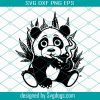 Cute Panda Smoking Joint Svg,Svg File, Panda Smoking Weed Svg , Rasta Panda Svg ,Smoking Cannabis svg