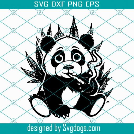 Cute Panda Smoking Joint Svg, Panda Smoking Weed Svg , Rasta Panda Svg ,Smoking Cannabis svg