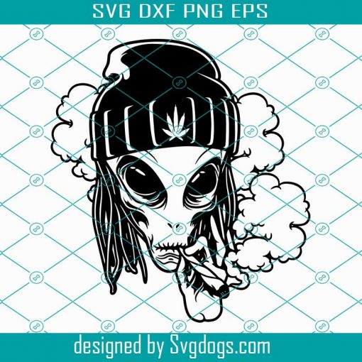 Rasta Alien Smoking Joint Svg, Smoking Cannabis Svg , Alien Clipart Svg, Smoking Marijuana Svg, Smoking weed Svg