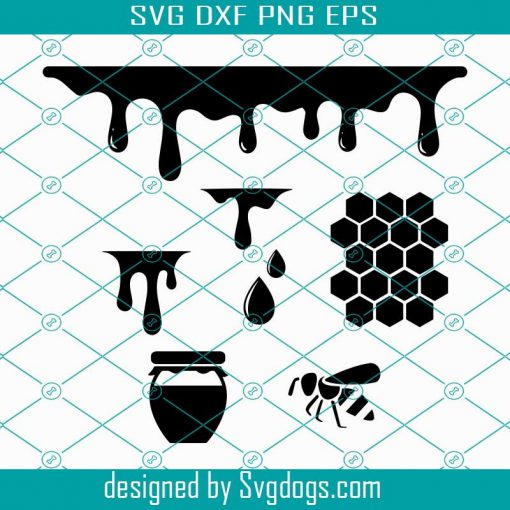 Honey drips svg Honeycomb SVG Dripping borders svg Dripping svg Honey Bee svg Hexagon svg Honey Bee stencil svg