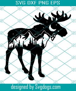 Mountain Moose Svg,  Wilderness Svg, Nature, Animals SVG