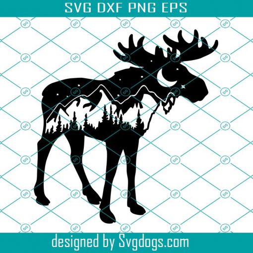 Mountain Moose Svg,  Wilderness Svg, Nature, Animals SVG