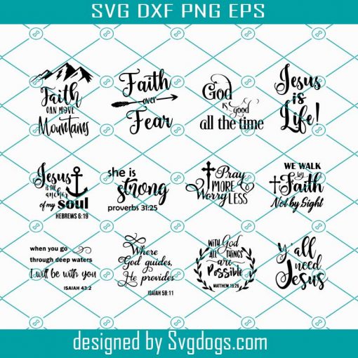 Religious Svg Bundle, Bundle Svg, Bible Verse Svg, Religion Sign, Christian Svg, Faith Over Fear Svg, Svg Files For Cricut