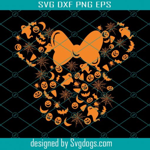 Head Mickey Svg, Halloween Svg, Mickey Bow Svg, Mickey Mouse Svg, Pumpkin, Halloween Svg