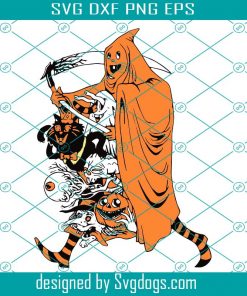 Death And His Son Svg, Halloween Svg, Horror Character Svg, Boo Svg, Death Svg, Cat Svg