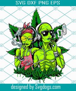 Hippie Aliens Smoking Weed Bong Svg, Weed Hippie Svg, Weed Svg, Funny Weed Apparel Svg, Smoke Weed Svg