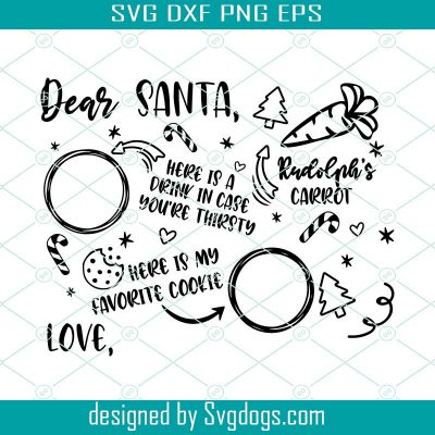 Dear Santa Cookies And Milk Svg, Santa Svg, carrot Svg, Chirsmas Cookie Svg