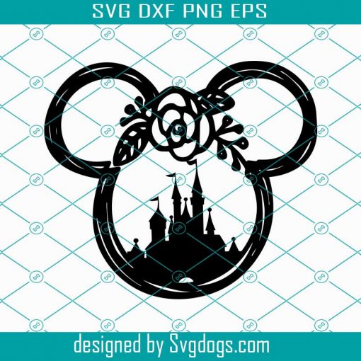 Flower Mickey Minnie Svg, Magic Kingdom svg, Disney svg