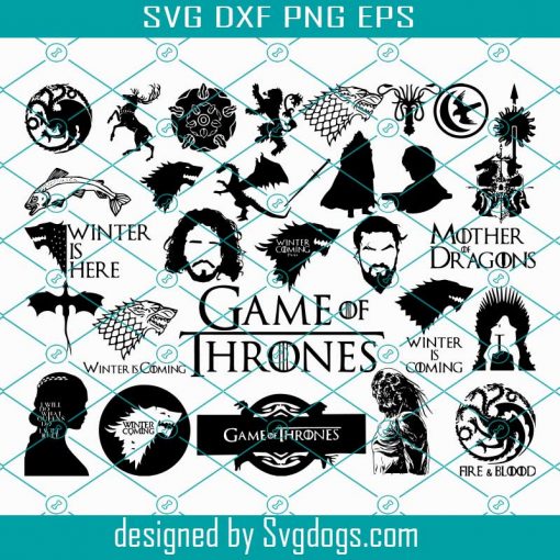 Game Of Thrones Svg, Game Of Thrones Bundle Svg, Fire And Blood Svg, Winter is coming Svg