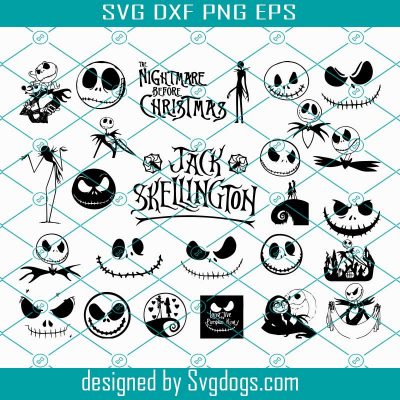 Jack Skellington Bundle Svg, Jack Skellington Svg, Christmas Svg