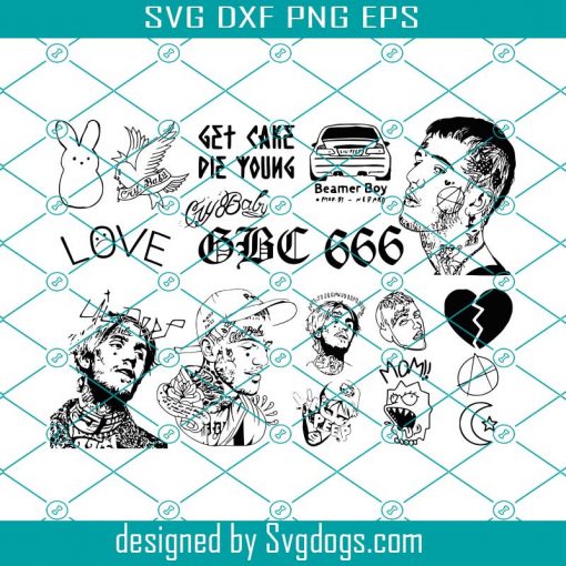 Lil Peep Vector Pack SVG, Lil Peep SVG, Lil Peep Cricut, Lil Peep Silhouette, Goth SVG