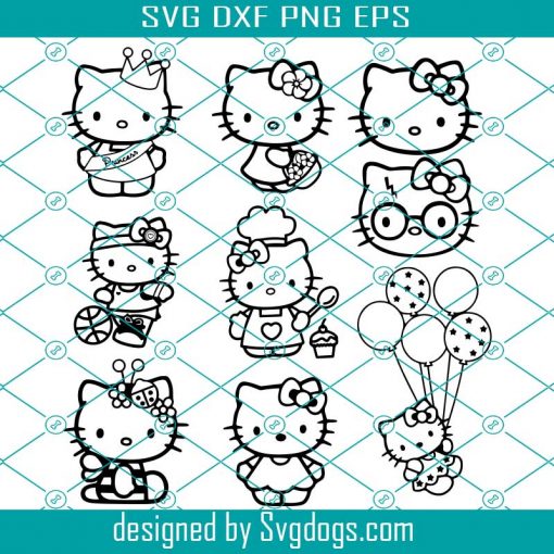 Hello Kitty SVG, Hello Kitty Bundle SVG,Hello Kitty Png, Cricut Digital Files