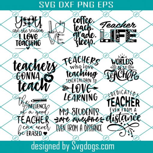 Teacher SVG Bundle, Quarantine, Back to School, Distant learning, Cricut Digital