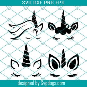 Unicorn Head SVG, Bow svg, Eyelashes svg, Kids Crafts svg, Scrapbooking svg