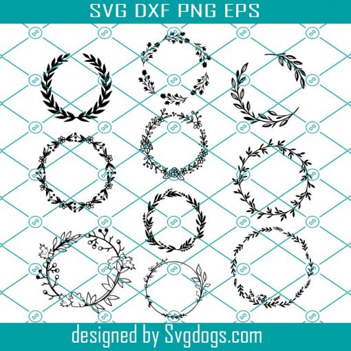 Wreath SVG, Leaf Svg, Floral Svg, Flowers Svg, Leaves Svg, Decorative Border Svg