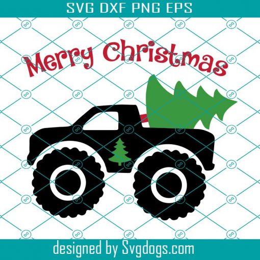 Boys Christmas SVG, Christmas Truck Svg, Monster Truck Svg, Merry Christmas Svg