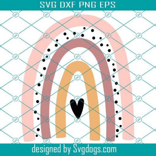 Rainbow SVG Design, Boho Rainbow Svg, Files For Cricut, Rainbow Clipart, Digital Download