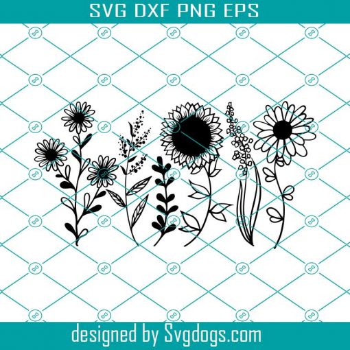 Flower SVG Design,Flower SVG Wildflower Svg, Files For Cricut,Digital Download