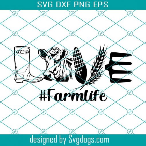 Cow Love Farm Life svg, Cute Cow Mom Head svg, Cow Farm svg, Cow Vector SVG