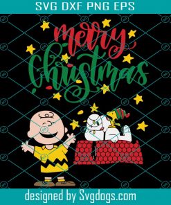 Charlie Brown Christmas Snoopy Dog House Lights Tree Svg, Christmas Svg, Snoopy Svg