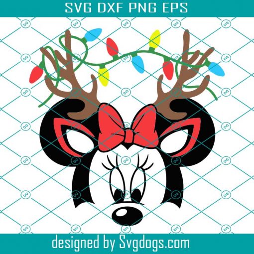 Disney Christmas svg, Reindeer svg, Minnie Mouse Ears Bow Svg, Christmas Svg