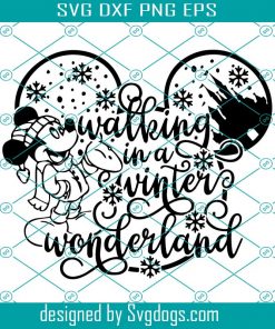 Walking in a Winter Wonderland Svg, inspired by Disney svg, PNG, Disney Christmas svg, Mickey doodle svg, castle Disney svg