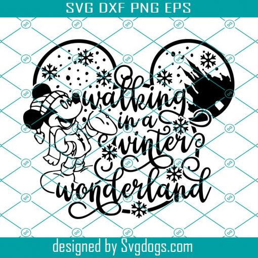 Walking in a Winter Wonderland Svg, inspired by Disney svg, PNG, Disney Christmas svg, Mickey doodle svg