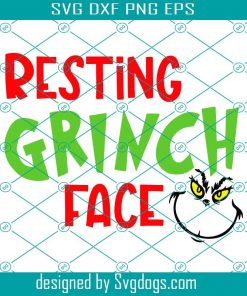 Resting Grinch Face Svg, Christmas svg, Merry Christmas Svg