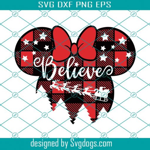 Disney Christmas Svg, Believe Svg, Santa Claus Svg, Minnie Christmas Svg