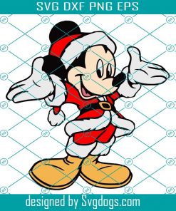 Disney Christmas Svg, Mickey Mouse Santa Svg, Mickey Mouse Christmas Svg