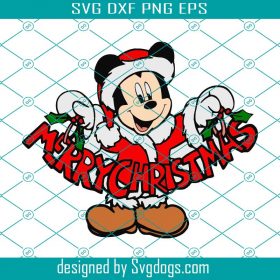 Disney Christmas Svg, Mickey Mouse Santa Svg, Mickey Mouse Christmas