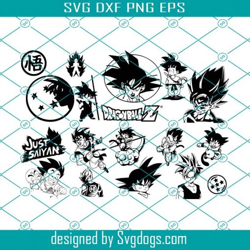 Dragon Ball Z SVG, Pack Saiyan SVG, Goku Japan Anime Vegeta Anime SVG