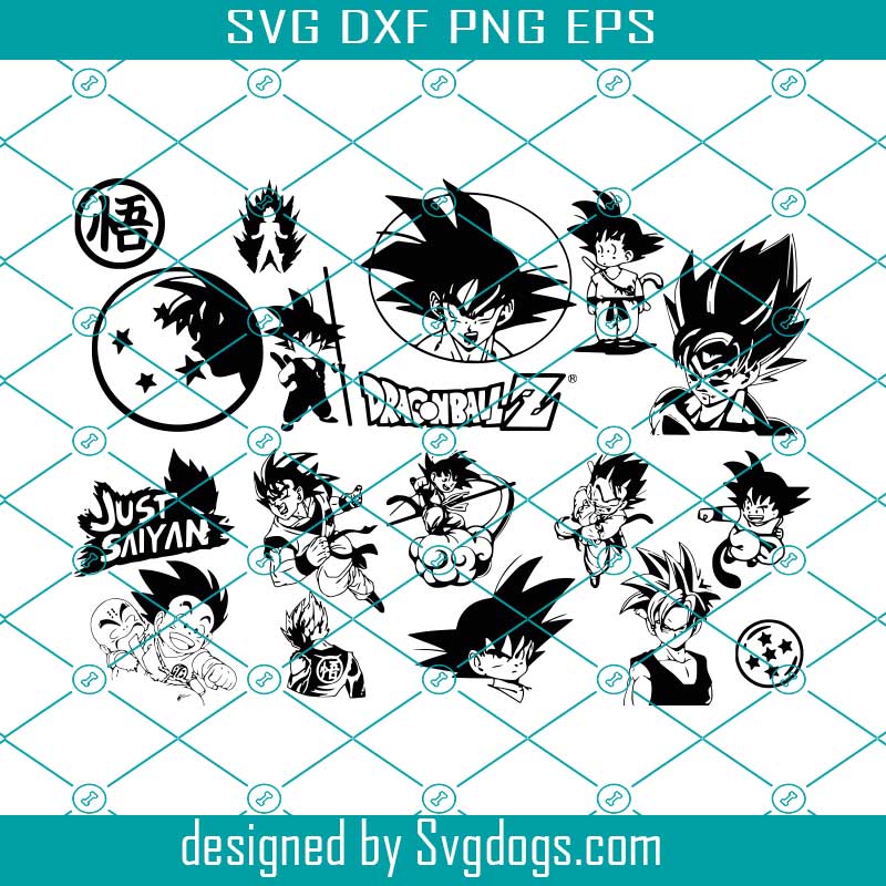 Download Dragon Ball Z PNG, SVG, Vector Pack Saiyan Silhouette, Goku Japan Anime Vegeta Anime Cricut ...