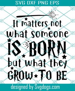 It Matters Not what Someone Is Born But What They Grow To Be Svg, Harry Potter Svg , Wizard svg, Muggle Svg