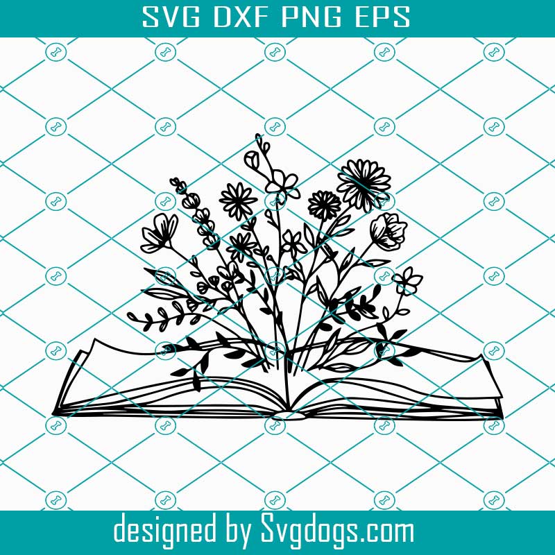 Download Book Svg Wildflower Svg File For Cricut Wild Flower Svg Book Lover Svg Svgdogs