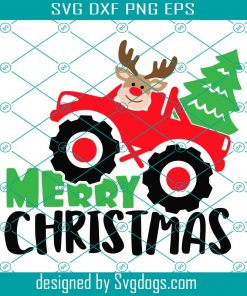 Christmas Tree Truck Svg, Monster Truck Svg, Merry Christmas Svg, Reindeer Svg, Holiday Clipart Svg