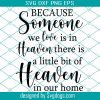 Because Someone We Love is in Heaven SVG, Memorial Svg, Png