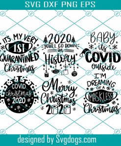Christmas Quarantine SVG Bundle, COVID Christmas 2020 SVG, Social Distancing Svg, Merry Christmas svg, Cut File for Cricut