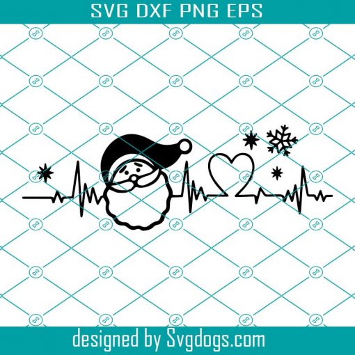 Christmas SVG, Christmas Heartbeat SVG, Santa Svg, Christmas Shirt Svg, Kids Christmas Svg