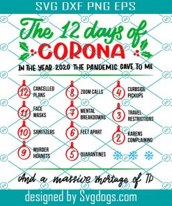 The 12 days of corona svg , Funny Christmas Svg ,Christmas Svg , Corona svg