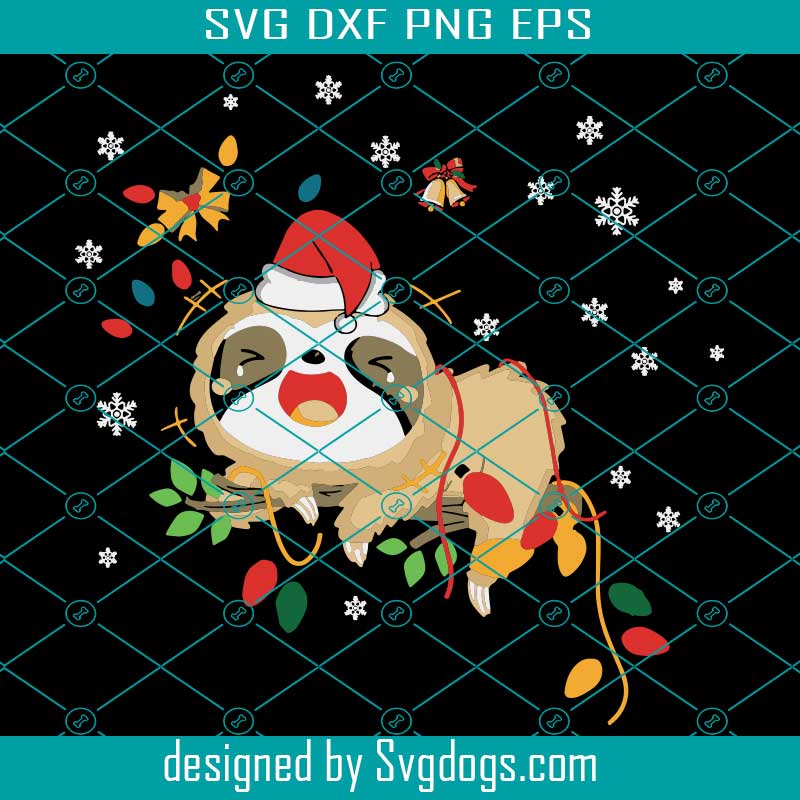 Download Christmas Gift Santa Sloth Reindeer Light Christmas Svg Christmas Svg Funny Christmas Svg Birthday Gift Svgdogs